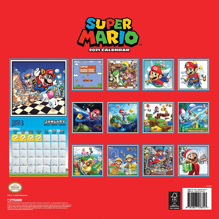 Super Mario Calendar 2021 Printable March