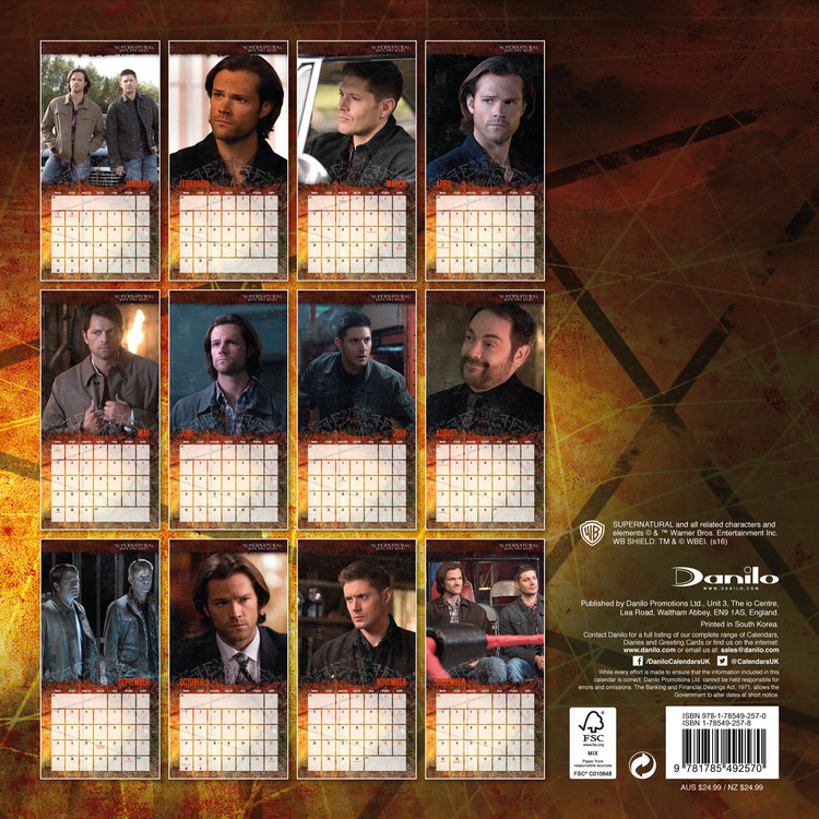 Supernatural 2021 Calendar Calendar Page