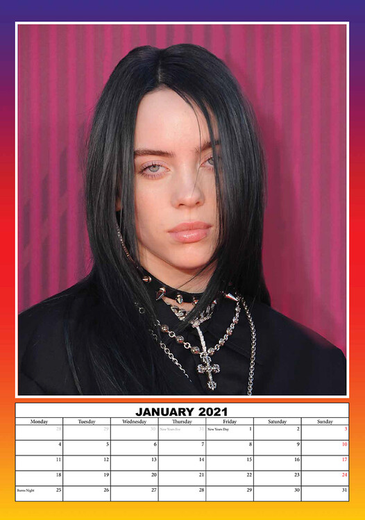 Calendário 2021 Billie Eilish