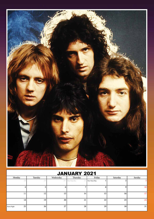 Calendário 2021 Queen