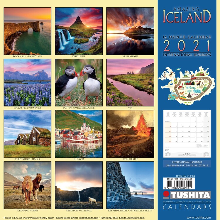 Amazing Iceland Wall Calendars 2021 Buy at Europosters