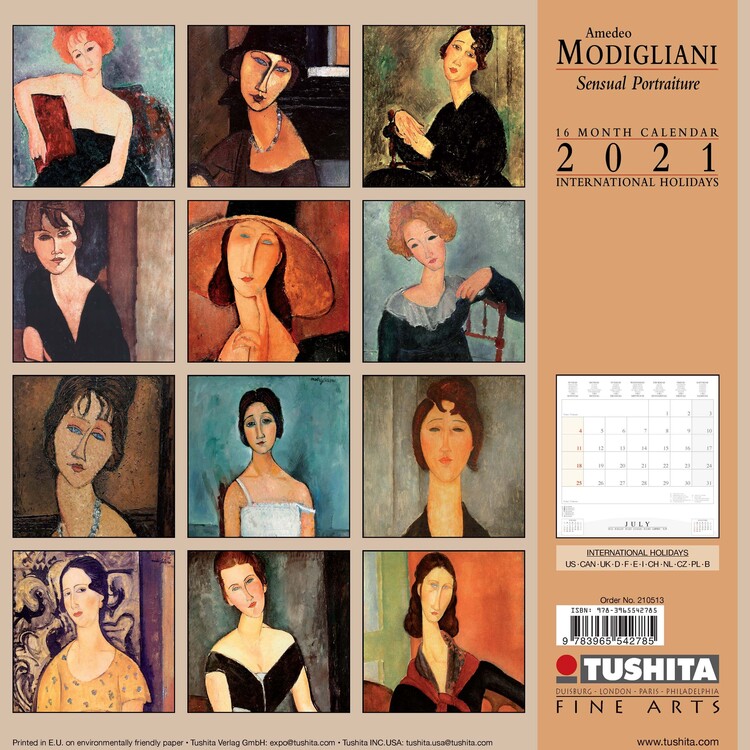 Amedeo Modigliani Sensual Portraits Wall Calendars 2024 Buy at