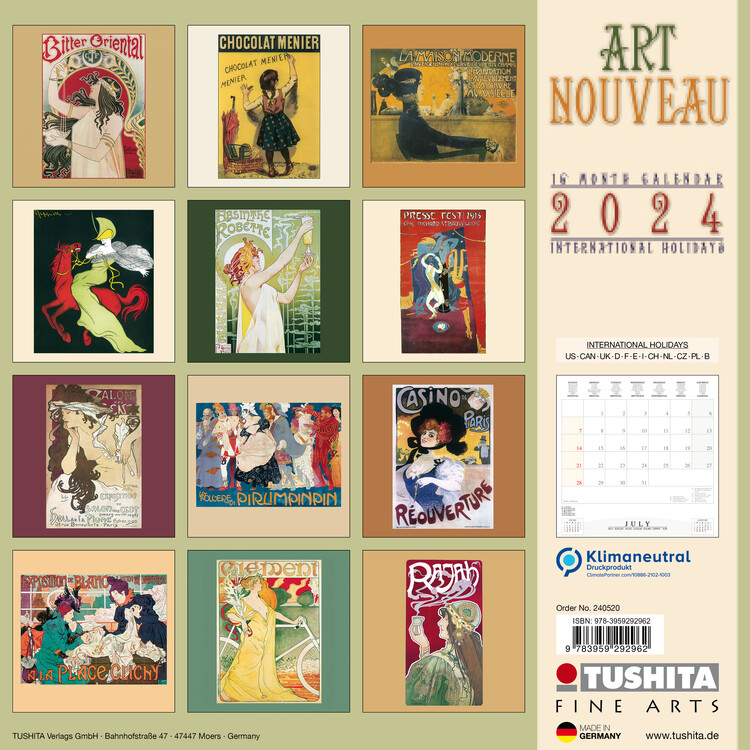 Art Nouveau Wall Calendars 2024 Buy at Europosters
