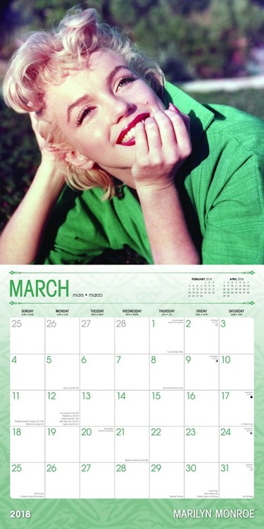 Calendar 2018 - Marilyn Monroe - Wall Calendars 2018 | Buy at Europosters