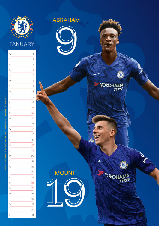 Chelsea FC 2023 Calendar, Month To View A3 Wall Calendar