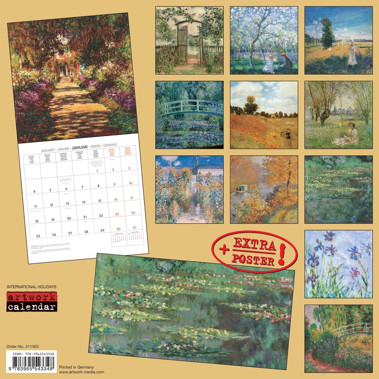 Calendario Da Tavolo 12x14,5 Fotografico Claude Monet