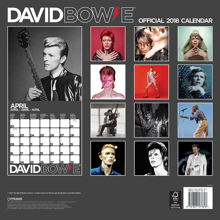 David Bowie Wall Calendars 2018 Large selection