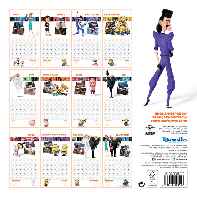 Despicable Me Multi Language Wall Calendars 2024 Buy at Europosters