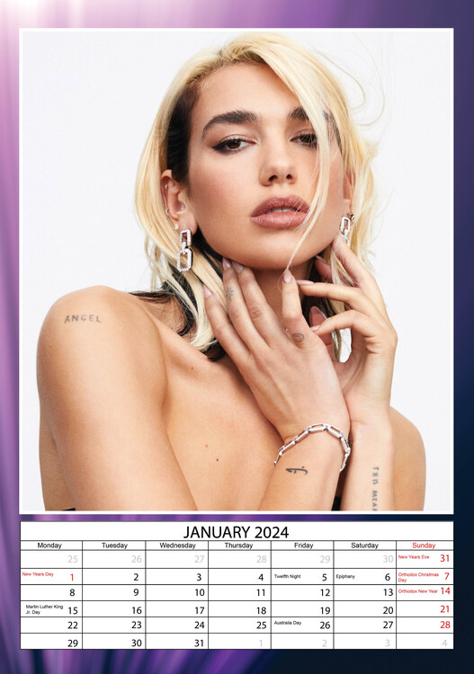 Dua Lipa - Wall Calendars 2024 | Buy at Abposters.com Dua Lipa - Wall Calendars 2024 | Buy at Abposters.com