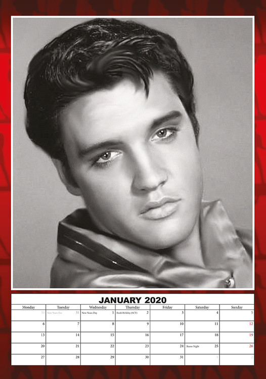 Mini Calendar DDMN022820 2020 Elvis Presley Wall Calendar 