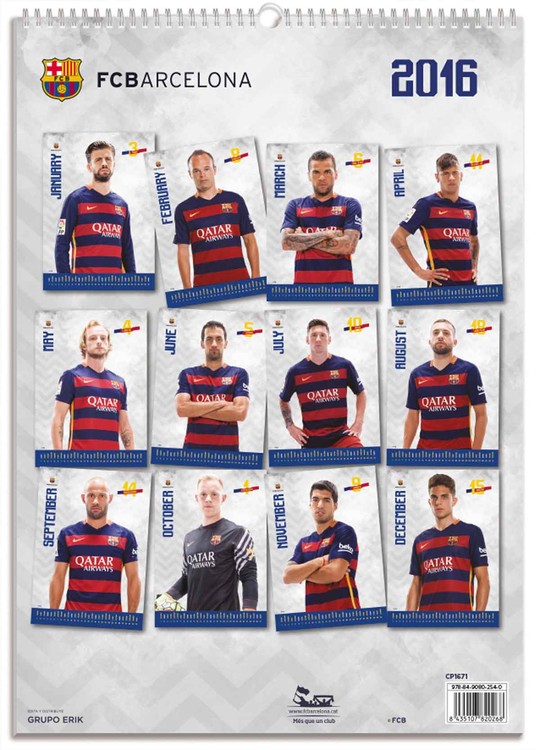 ingewikkeld neus monteren FC Barcelona - Wall Calendars 2016 | Buy at Abposters.com