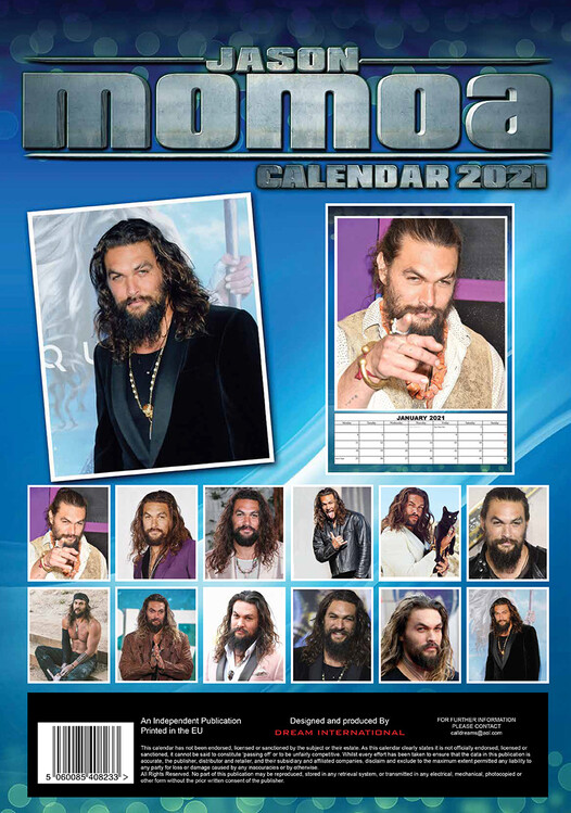 Jason Momoa Calendar 2023 Jason Momoa - Wall Calendars 2021 | Large Selection