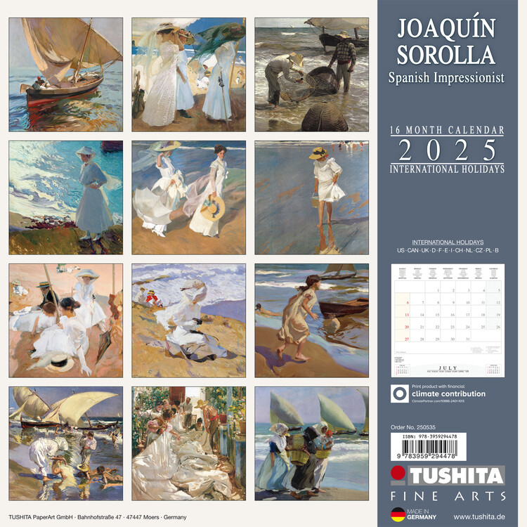 Joaquin Sorolla Spanish Impressionist Wall Calendars 2025 Buy at