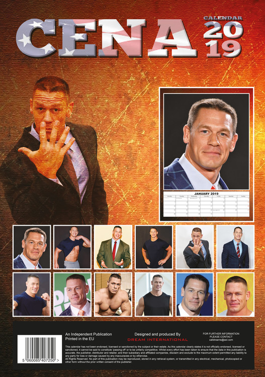 John Cena Wall Calendars 2019 Large Selection