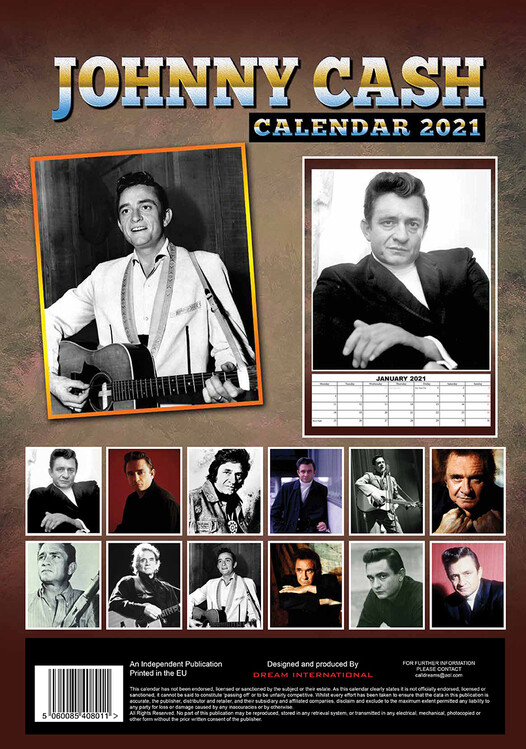 Johnny Cash Wall Calendars 2024 Buy at Europosters