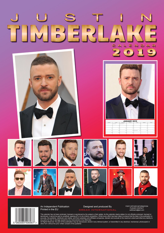 Calendario Vintage    Justin Timberlake  Americano 