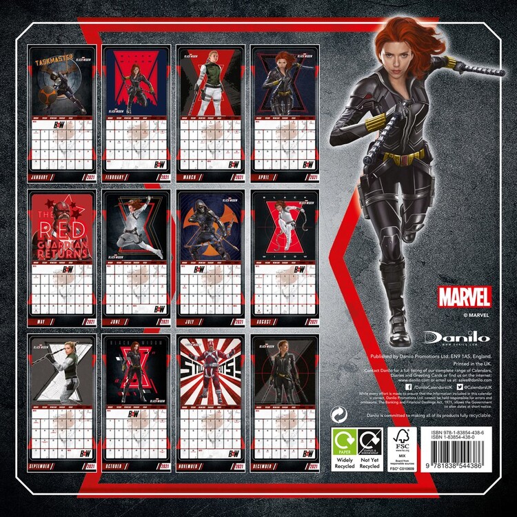 Marvel Black Widow Wall Calendars 2021 Buy at Europosters