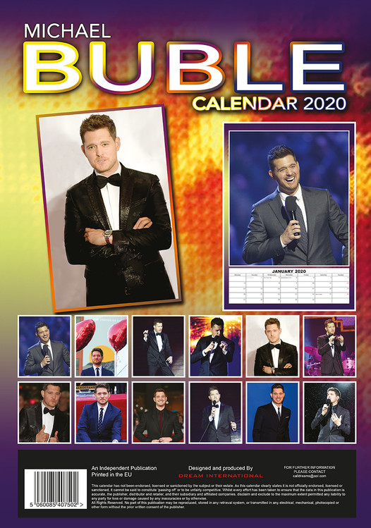 Michael Buble 2022 Calendar Michael Buble - Wall Calendars 2020 | Large Selection