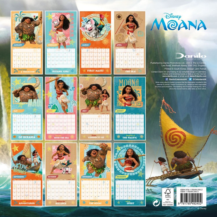 Moana Calendar 2022 Moana - Wall Calendars 2017 | Large Selection