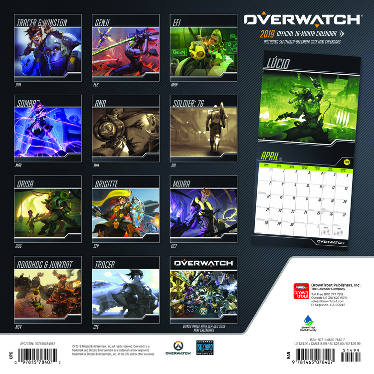 Overwatch 2022 Calendar Overwatch - Wall Calendars 2022 | Large Selection