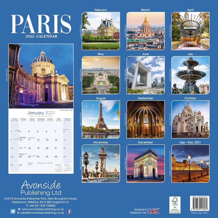 Paris - Wall Calendars 2022 | Buy at Europosters