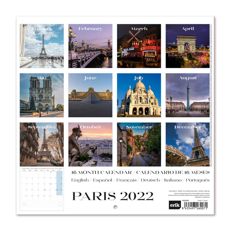 Calendar 2022 Paris