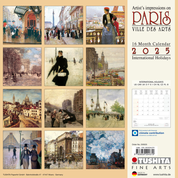 Paris Ville des Arts Wall Calendars 2025 Buy at