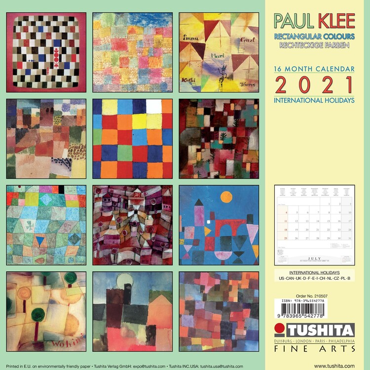 Art Calendar Klee Square Wall Calendar 2022 