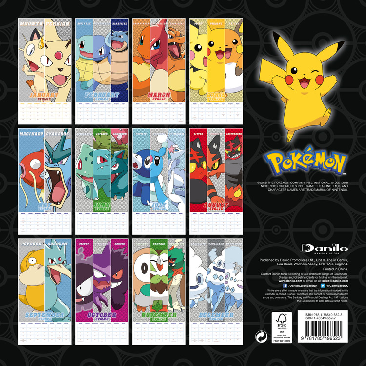 Pokemon Wall Calendars 2022 Large selection