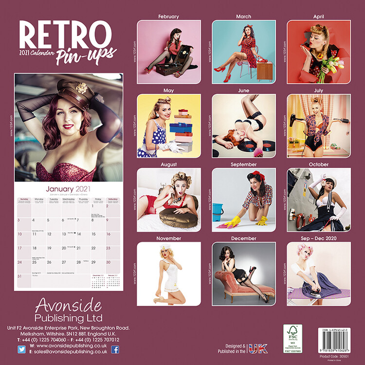 Retro Pin Ups Calendar, Model Calendars