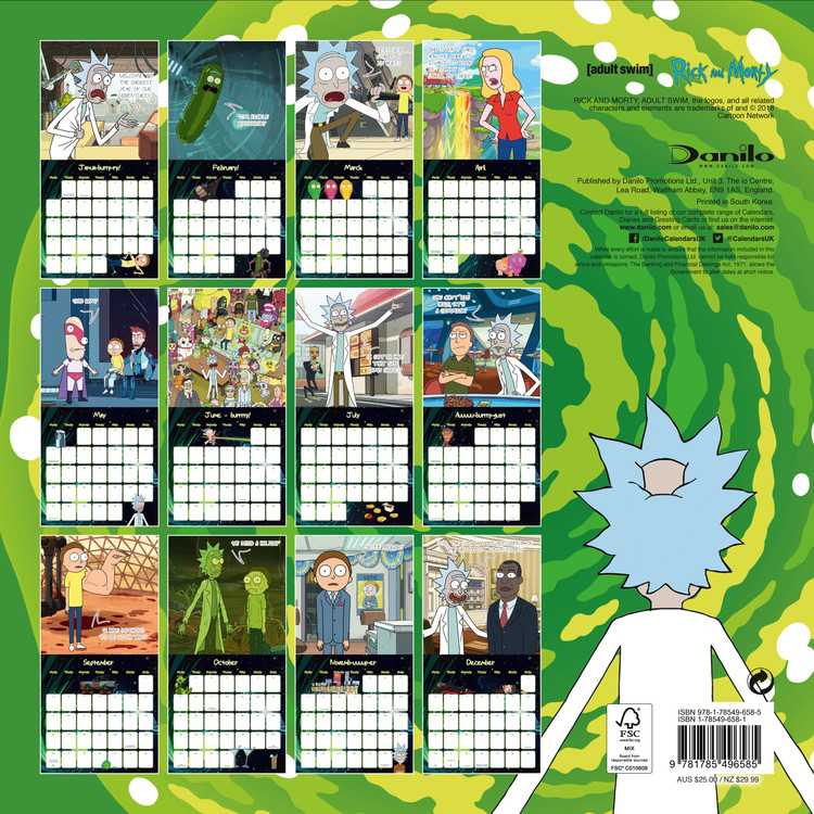 Rick And Morty Wall Calendars 2019 Buy at Europosters