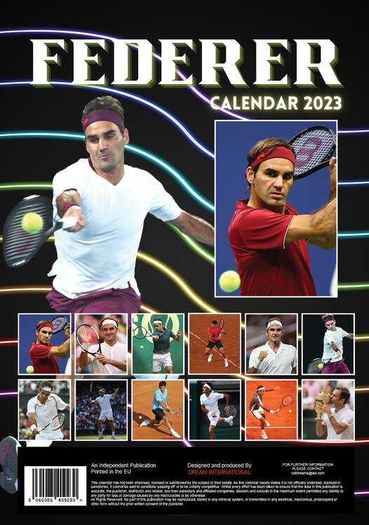 Calendar 2023 Roger Federer