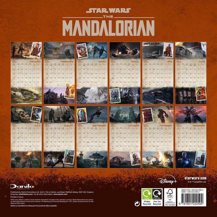 Star Wars: The Mandalorian - Wall Calendars 2022 | Large Selection