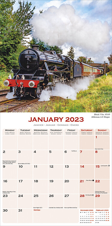 Calendar 2023 Steam Trains