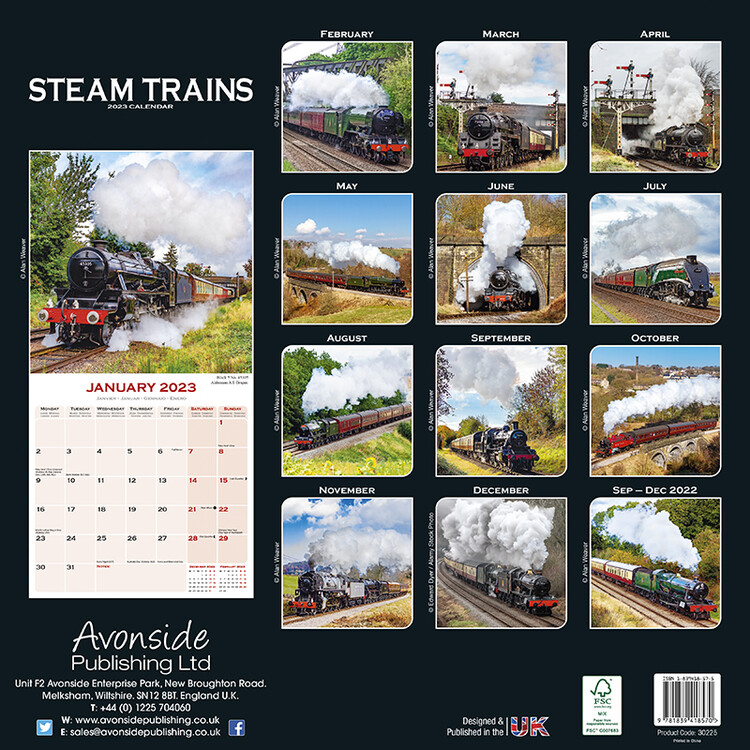 Calendar 2023 Steam Trains