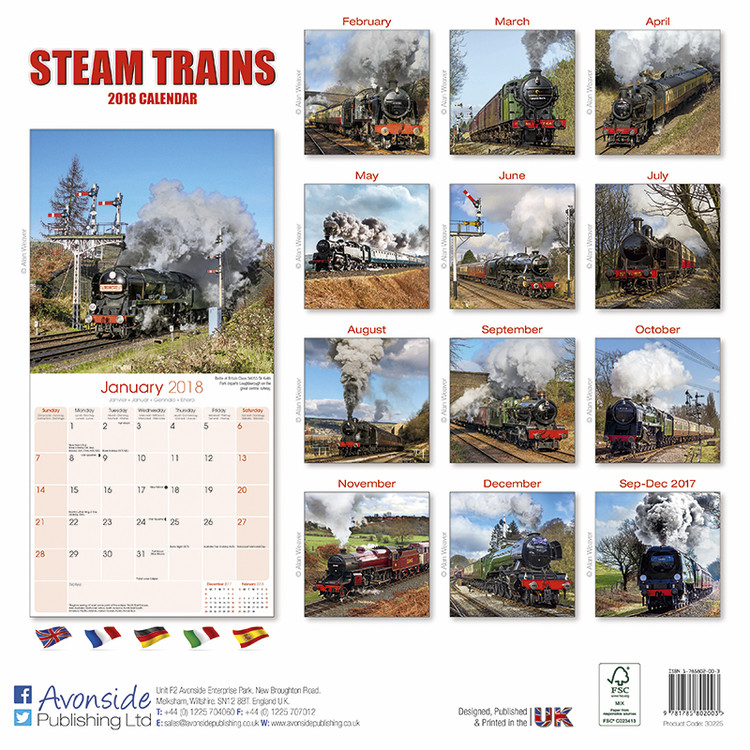 Steam Trains Wall Calendars 2018 Buy at Europosters