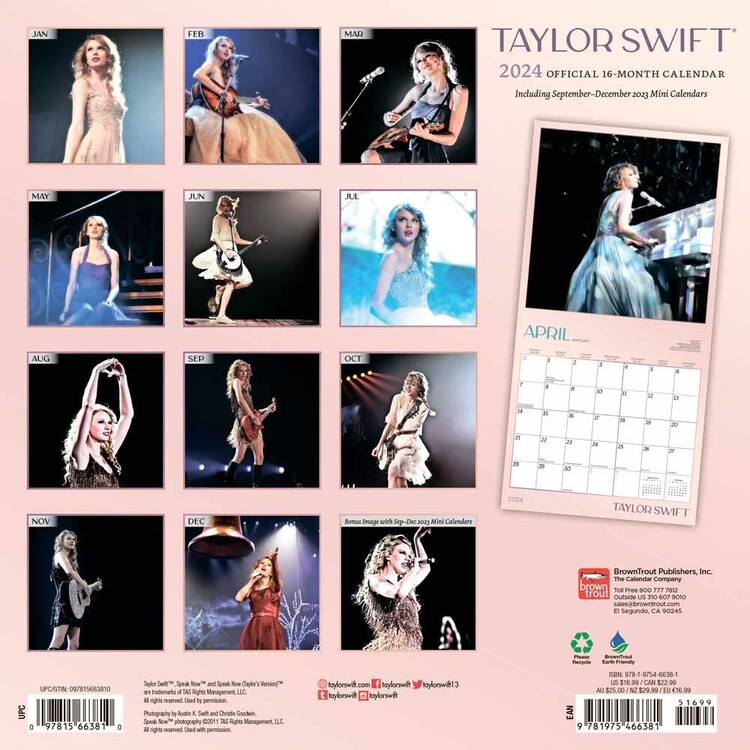 Taylor Swift Piano Calendar 2024 Gerry Kimbra