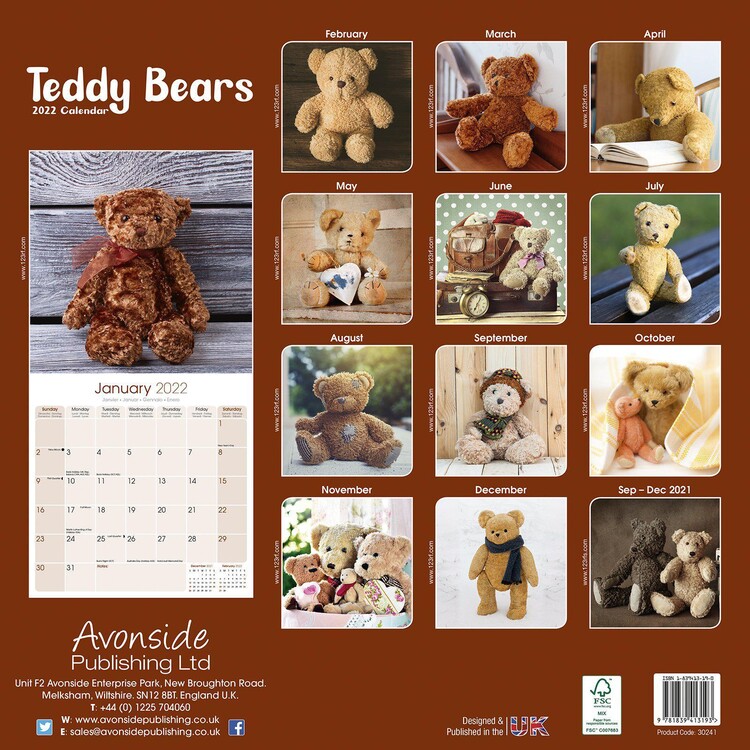 Calendar 2022 Teddy Bears