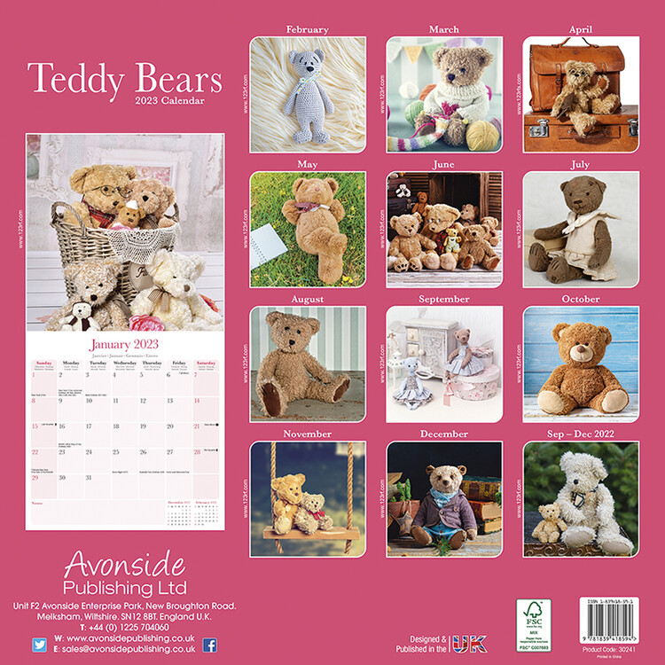 2022 Wall Calendar Teddy Bears with Love 12 x 12 in, 16 Months with 180  Stickers, PACK - Harris Teeter