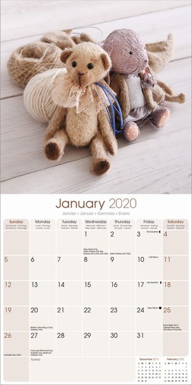 2022 Wall Calendar Teddy Bears with Love 12 x 12 in, 16 Months with 180  Stickers, PACK - Harris Teeter