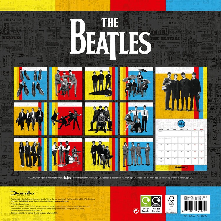 The Beatles Wall Calendars 2024 Buy at