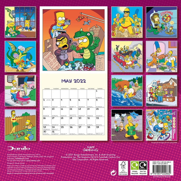 Calendar 2022 The Simpsons