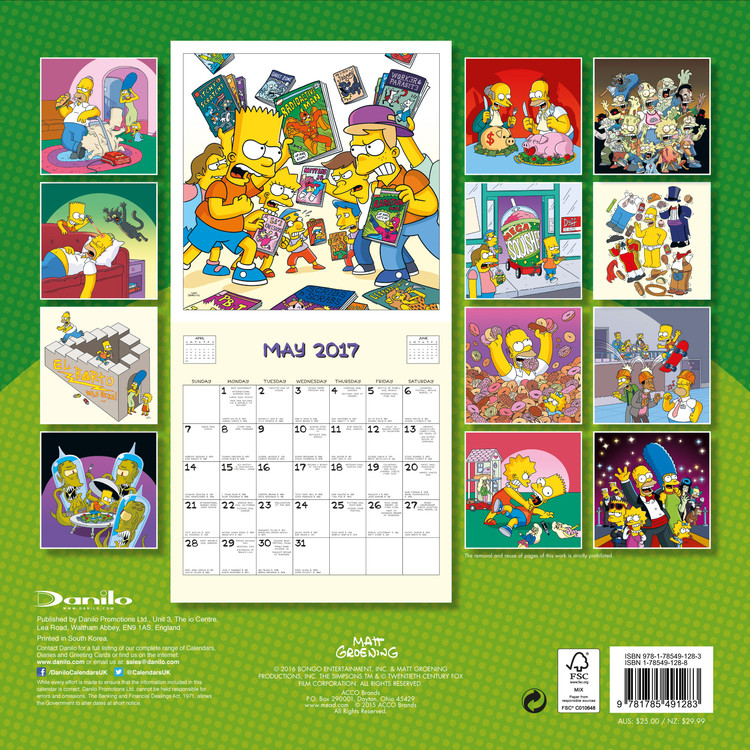 The Simpsons Wall Calendars 2024 Buy at Europosters