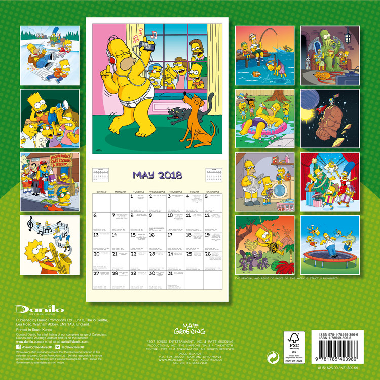 The Simpsons - Wall Calendars 2018 | Large selection