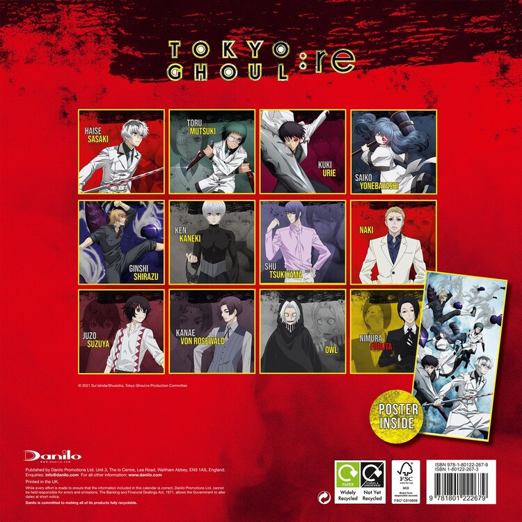 Tokyo Ghoul - Wall Calendars 2022 | Large Selection