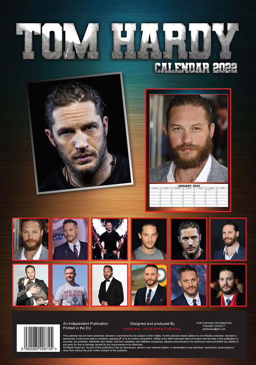 Tom Hardy 2021 A3 Poster Calendar 15% OFF multi orders 