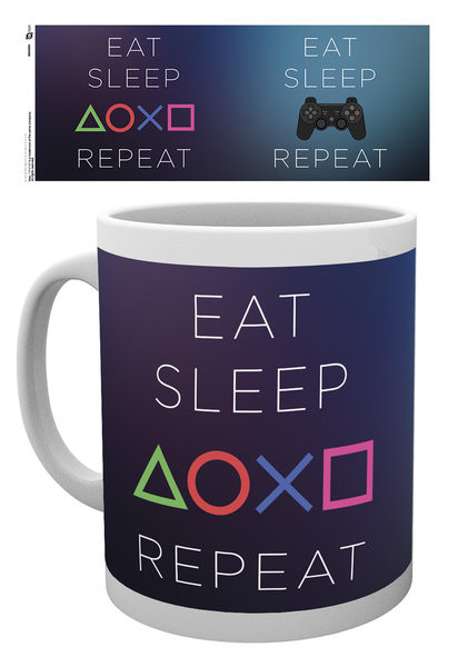 Caneca Playstation: Eat - Sleep Repeat