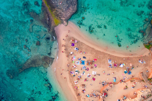 Canvas Print Aerial view by drone of a