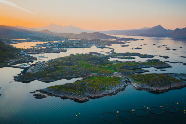 Canvas Print Aerial View of the Lofoten Islands