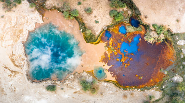 Canvas Print Ala Lobet  geyser from above,
